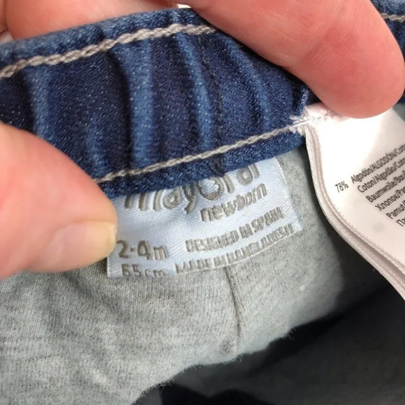 NWT Mayoral Newborn jeans skinny dark wash size 2-4 months - Picture 6 of 8